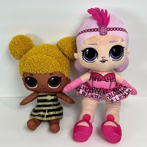 LOL Surprise Pillow Buddy Plush Dolls (2) Large 15", Queen Bee & Show Baby